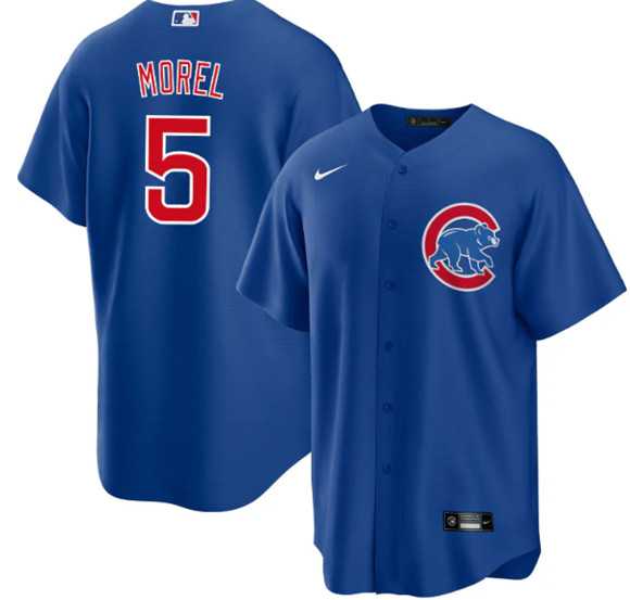 Men's Chicago Cubs #5 Christopher Morel Chicago Blue Cool Base Stitched Baseball Jersey Dzhi